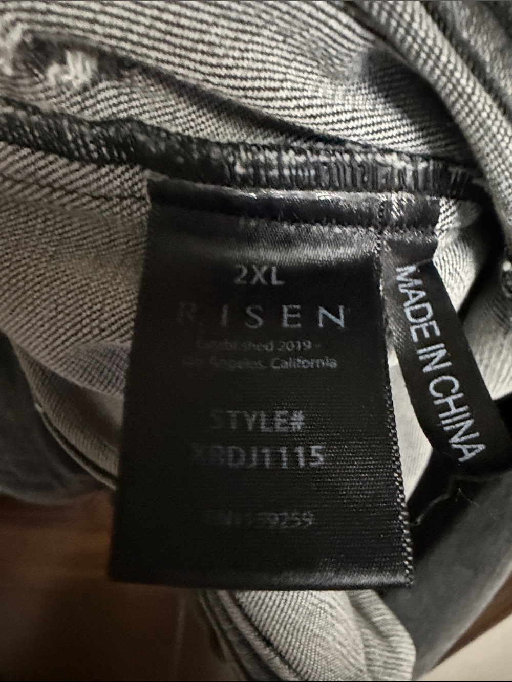Risen Washed Black Distressed Denim Jacket - Picture 5 of 6